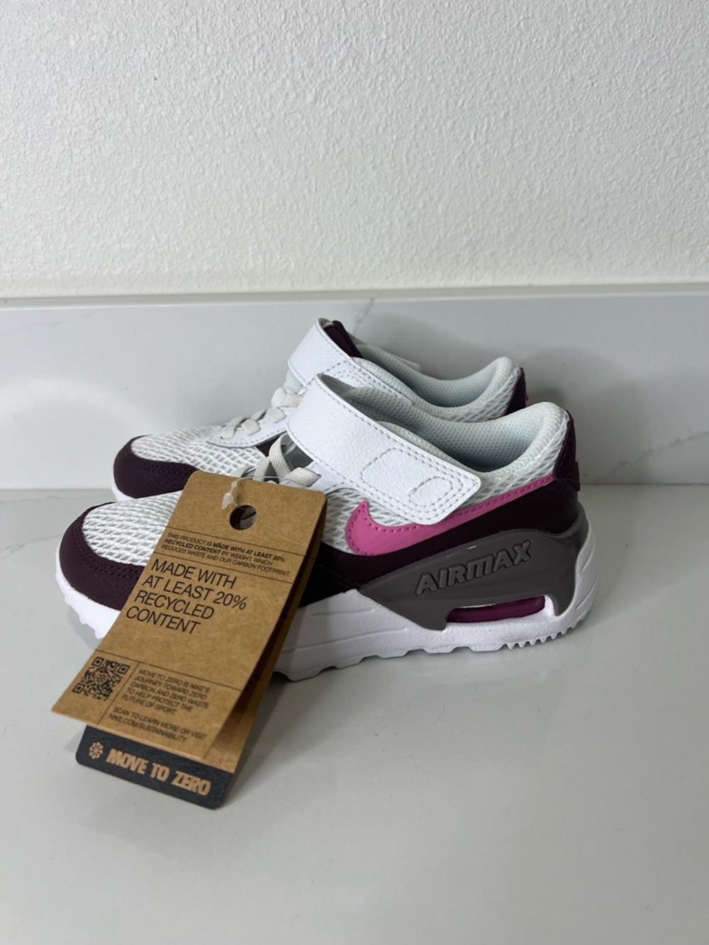 Nike Kids' Air Max Lightweight Sneaker - White, Plum & Pink size 12C Toddler